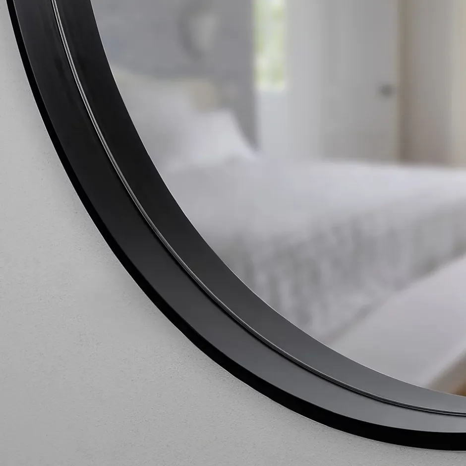 GoodHome Miroir salle de bains rond diamètre 60 cm Tisa noir