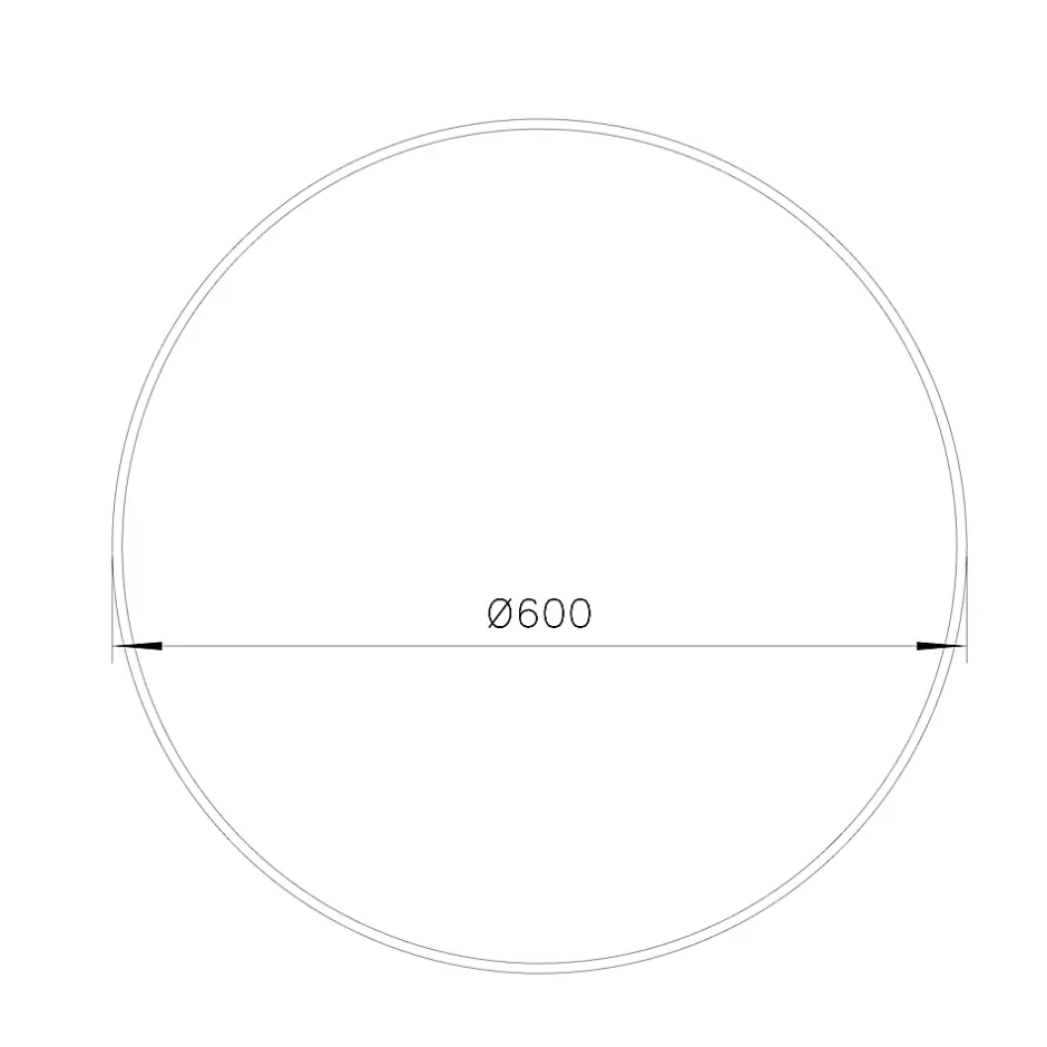 GoodHome Miroir salle de bains rond diamètre 60 cm Tisa noir