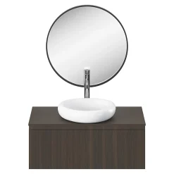 GoodHome Miroir salle de bains rond diamètre 60 cm Tisa noir