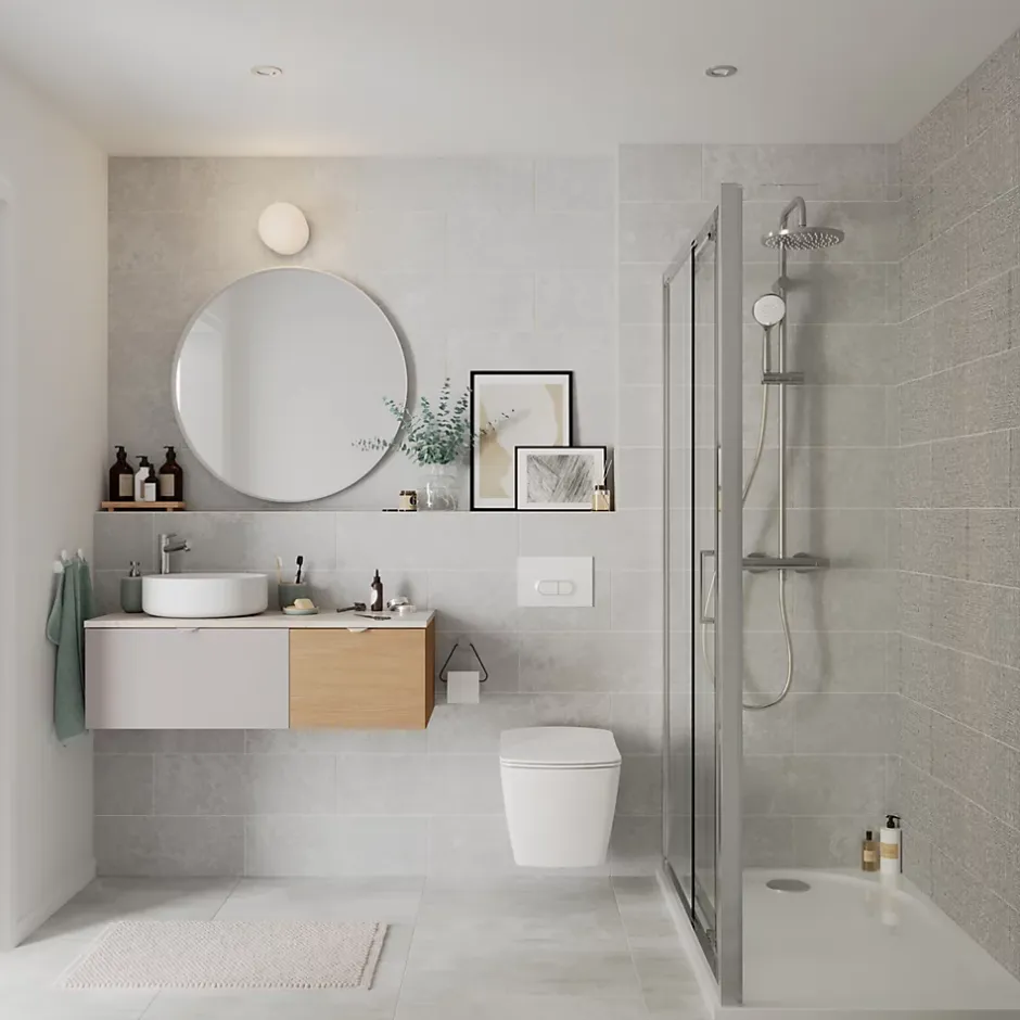 GoodHome Miroir salle de bains rond Ø60 cm, blanc, Tisa