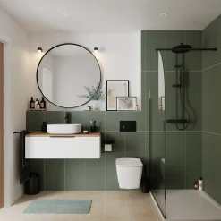 GoodHome Miroir salle de bains rond Ø100 cm, noir, Tisa