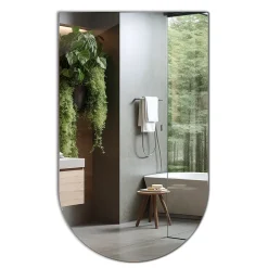 Tulup Miroir Semi-Ovale 60 x 100 cm Idéal pour la salle de bain* Miroir Simple