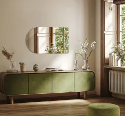 Tulup Miroir Semi-Ovale 40 x 70 cm Style premium pour le salon