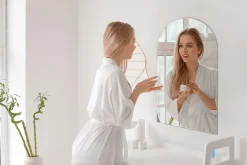 Tulup Miroir Semi-Ovale 40 x 70 cm Style premium pour le salon
