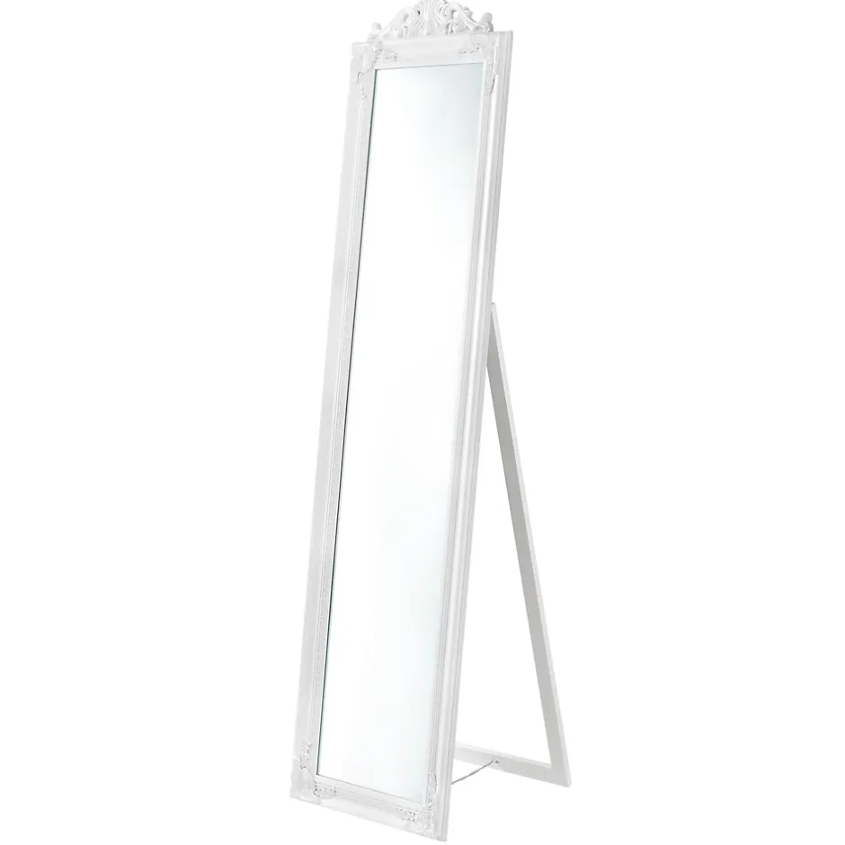 Helloshop26 Miroir sur pied inclinable 160 x blanc* Miroir Simple