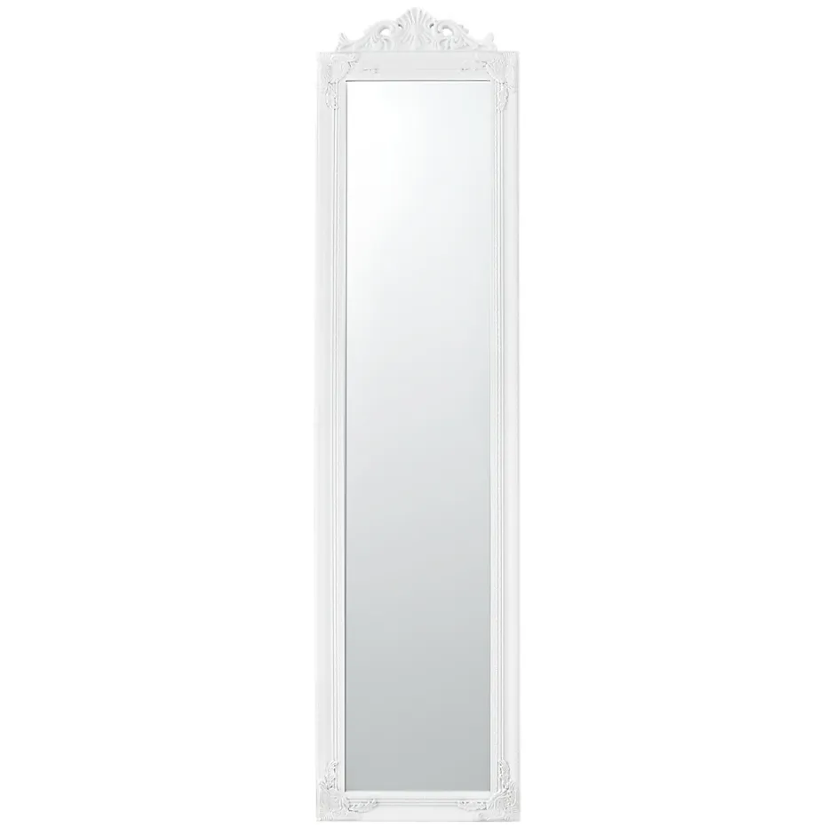 Helloshop26 Miroir sur pied inclinable 160 x blanc* Miroir Simple