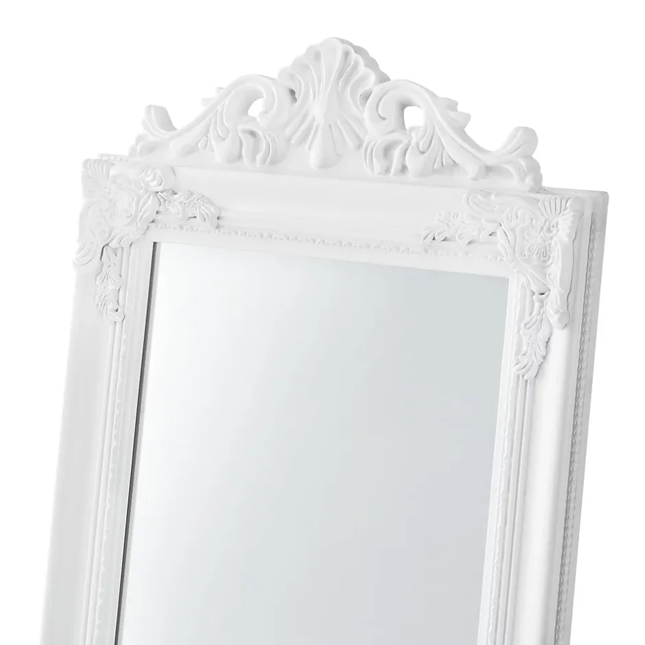 Helloshop26 Miroir sur pied inclinable 160 x blanc* Miroir Simple