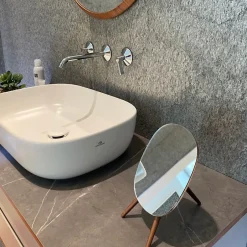 Spirella Miroir sur pied ovale Bois ALESIA Bois d'acacia* Miroir Simple