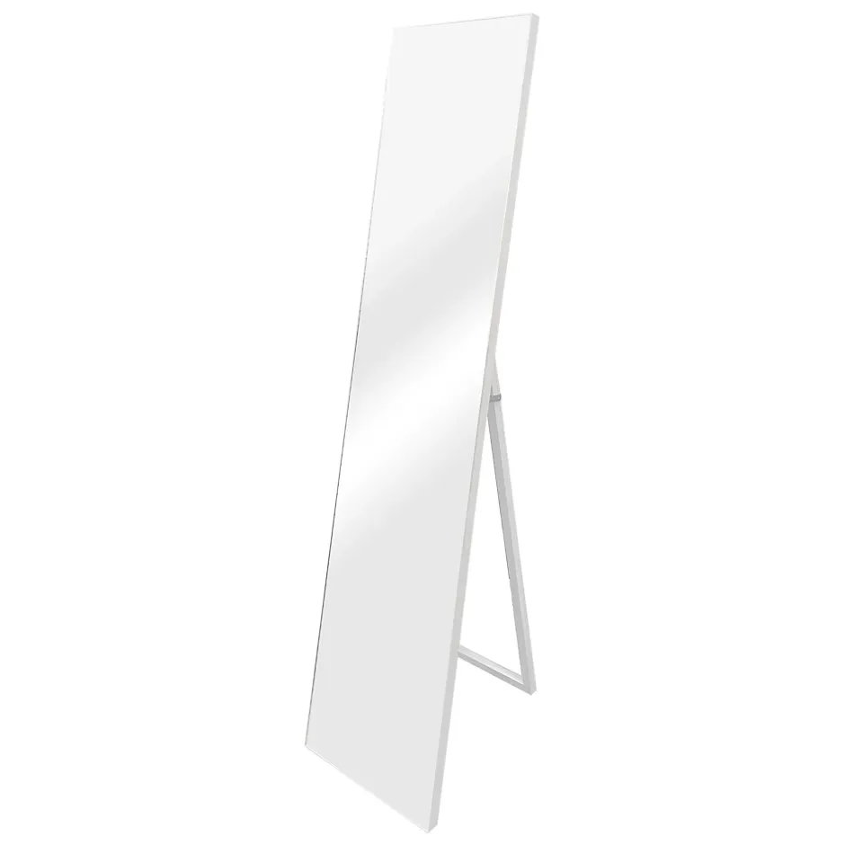 Helloshop26 Miroir sur pied psyche inclinable 150 blanc
