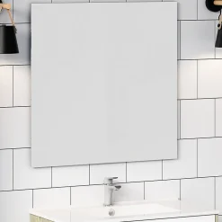Kibath Miroir suspendu rectangulaire NEU, 80 cm x 60 cm, finition brillante* Miroir Simple