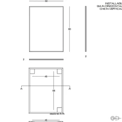 Kiamami Valentina Miroir 60X80 Avec Bord Noir Mat Réversible
