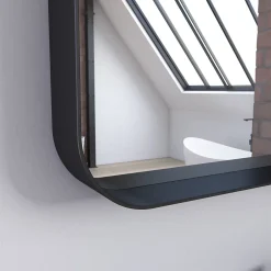 Aurlane Miroir 80x45- Cadre en aluminium laque noir mat - UBY