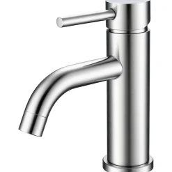 AICA Sanitaire Mitigeur acier inoxydable 304, pour cuisine/salle de bain/lavabo/toilettes invités, avec tuyau, eau chaude/froide, argent* Robinet Lavabo Et Vasque