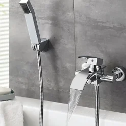 Auralum Max Mitigeur baignoire avec douchette Salle de Bain Robinet de baignoire Douchette Chrome