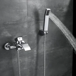 Auralum Max Mitigeur baignoire avec douchette Salle de Bain Robinet de baignoire Douchette Chrome