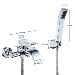 Auralum Max Mitigeur baignoire avec douchette Salle de Bain Robinet de baignoire Douchette Chrome