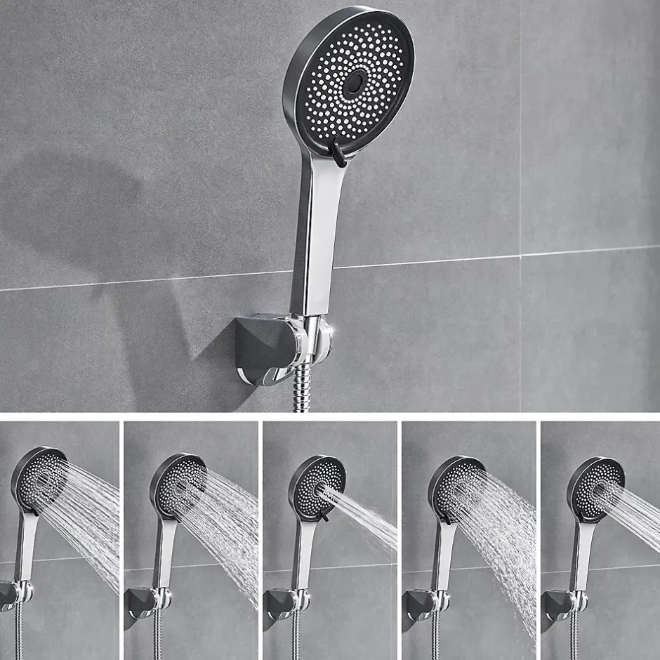 Auralum Max Mitigeur baignoire avec douchette Salle de Bain Robinet de baignoire avec 5 Fonctions Douchette Chrome