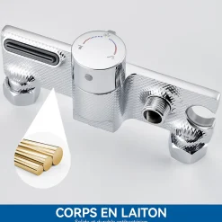Auralum Max Mitigeur baignoire avec douchette Salle de Bain Robinet de baignoire avec 5 Fonctions Douchette Chrome