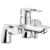 Grohe Mitigeur baignoire monocommande Start Loop chromé + Colonnettes Luxe chromé
