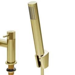 GoodHome Mitigeur bain douche + douchette, laiton doré, Owens