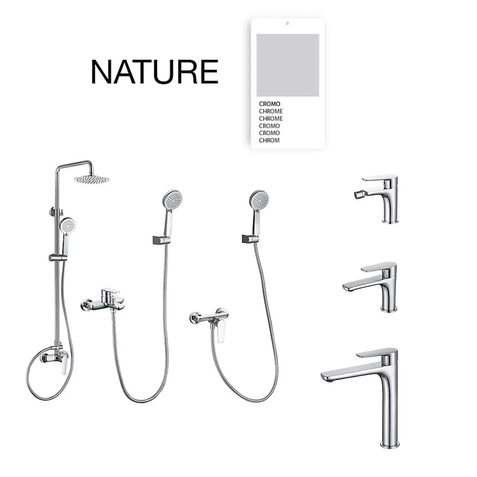 Poalgi Mitigeur bain douche mécanique avec douchette SKY BATH chromé série NATURE