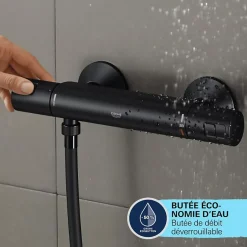 Grohe Mitigeur bain douche thermostatique Precision Start noir