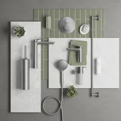 Duravit Mitigeur bain douche thermostatique Wave inox brossé* Robinet De Baignoire