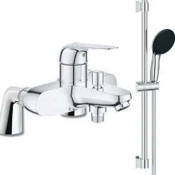 Grohe Mitigeur bain mécanique Bauloop avec ensemble de douche Vitalio Start avec colonnettes* Robinet De Baignoire