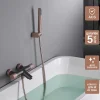 Imex Mitigeur Bain/Douche Anti-Calcaire Thermostatique Gris et Champagne LINE BTD038-4GC* Robinet De Baignoire