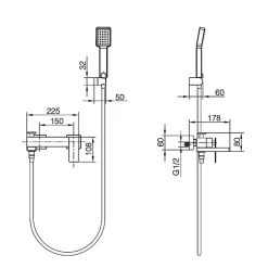 Imex Mitigeur Bain/Douche Anti-Calcaire Or Brossé PISA BDP048-4OC