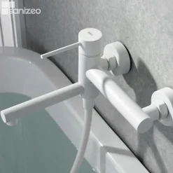 Imex Mitigeur Bain/Douche Anti-Calcaire Blanc Mat MILOSSTICK BDYS045-4BL* Robinet De Baignoire