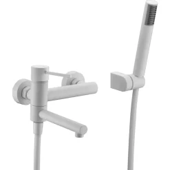 Imex Mitigeur Bain/Douche Anti-Calcaire Blanc Mat MILOSSTICK BDYS045-4BL* Robinet De Baignoire