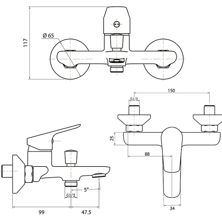 Cuisibane Mitigeur bain-douche COSY - chromé