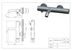 Essebagno Mitigeur bain-douche cuivre et marbre blanc Manopola