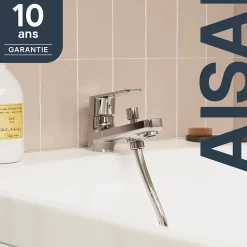 GoodHome Mitigeur bain/douche mécanique monotrou, chrome, NF, Aisai