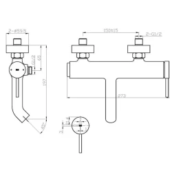 Essebagno Mitigeur bain-douche mécanique cuivre brossé Luisa* Robinet De Baignoire