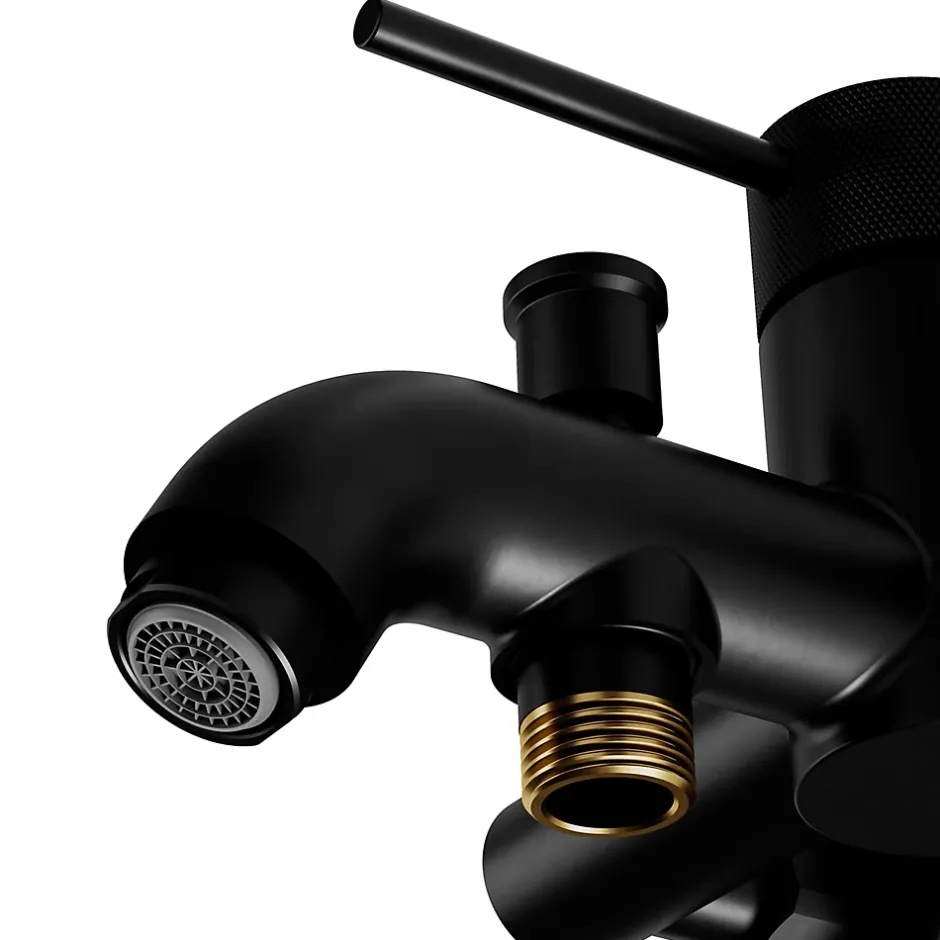 GoodHome Mitigeur bain/douche mécanique noir mat, Owens* Robinet De Baignoire