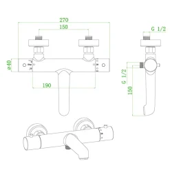 Essebagno Mitigeur bain-douche thermostatique blanc Luisa* Robinet De Baignoire