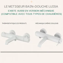 Essebagno Mitigeur bain-douche thermostatique blanc Luisa* Robinet De Baignoire