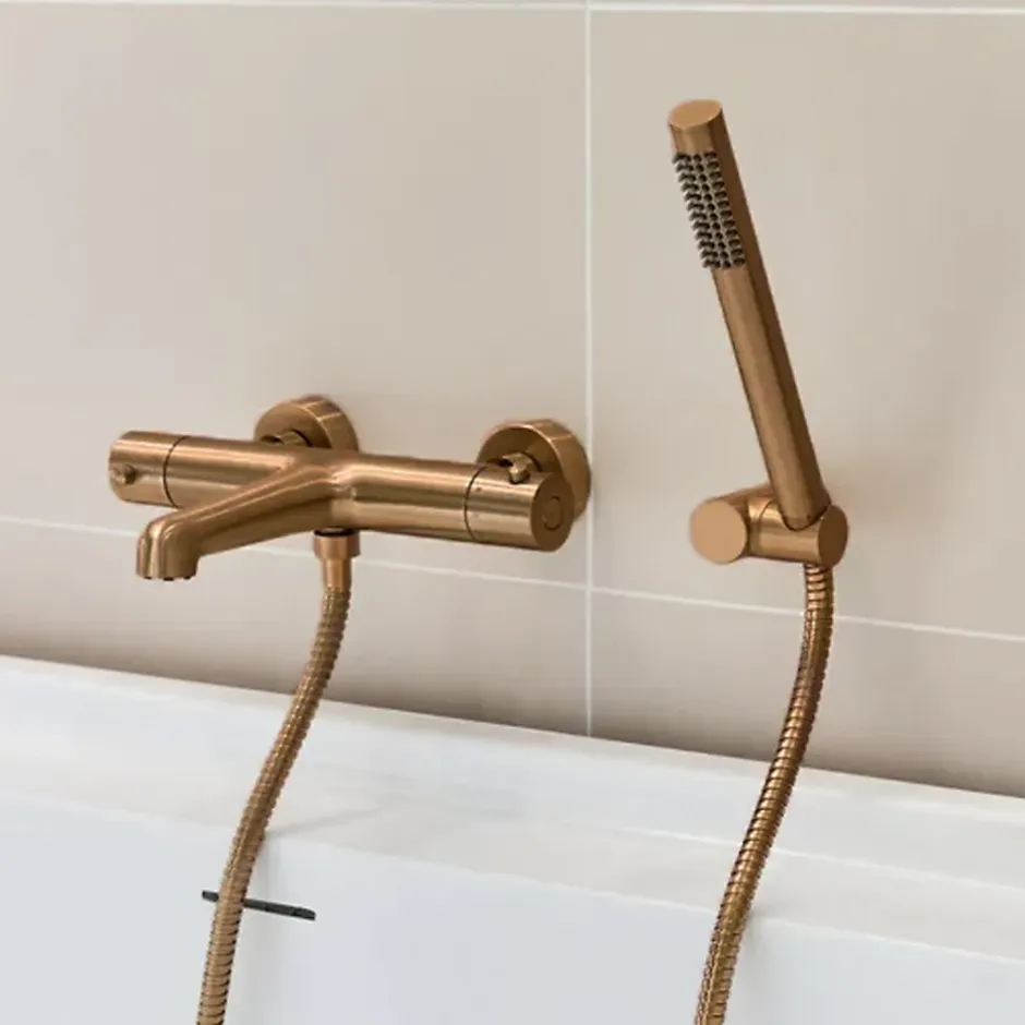Essebagno Mitigeur bain-douche thermostatique cuivre brossé Luisa* Robinet De Baignoire