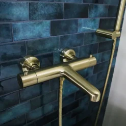 Essebagno Mitigeur bain-douche thermostatique or brossé Luisa