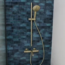 Essebagno Mitigeur bain-douche thermostatique or brossé Luisa