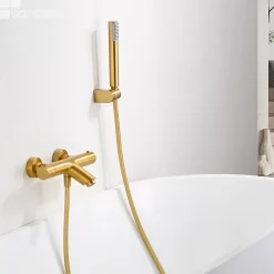 Imex Mitigeur Bain/Douche Thermostatique Anti-Calcaire Or Brossé MONZA BTM039-4OC* Robinet De Baignoire