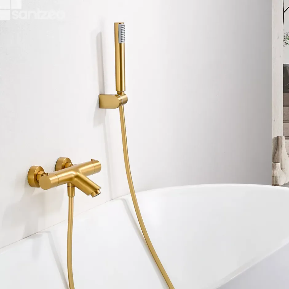 Imex Mitigeur Bain/Douche Thermostatique Anti-Calcaire Or Brossé MONZA BTM039-4OC* Robinet De Baignoire