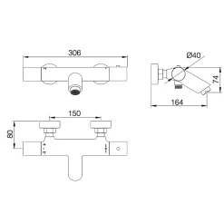 Imex Mitigeur Bain/Douche Thermostatique Anti-Calcaire Or Brossé MONZA BTM039-4OC* Robinet De Baignoire