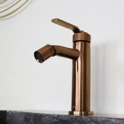 Essebagno Mitigeur bidet bas cuivre brossé Molette