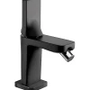 Sanindusa Mitigeur bidet design plat épuré contemporain Alfa Line 42 couleur noir et chrome livré avec 2 flexibles* Robinet De Bidet