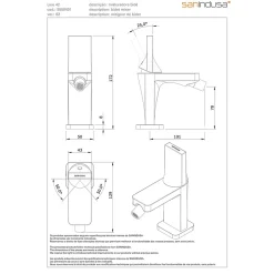 Sanindusa Mitigeur bidet design plat épuré contemporain Alfa Line 42 blanc et chrome livré avec 2 flexibles* Robinet De Bidet