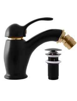Rav Mitigeur bidet ou WC encastrable SEINA avec douchette en laiton noir mat* Robinet De Bidet