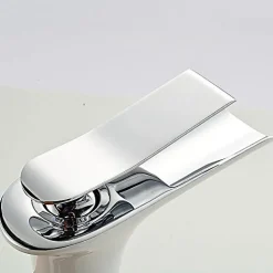 Kroos Mitigeur cascade Blanc pour Lavabo Chromé Design Moderne